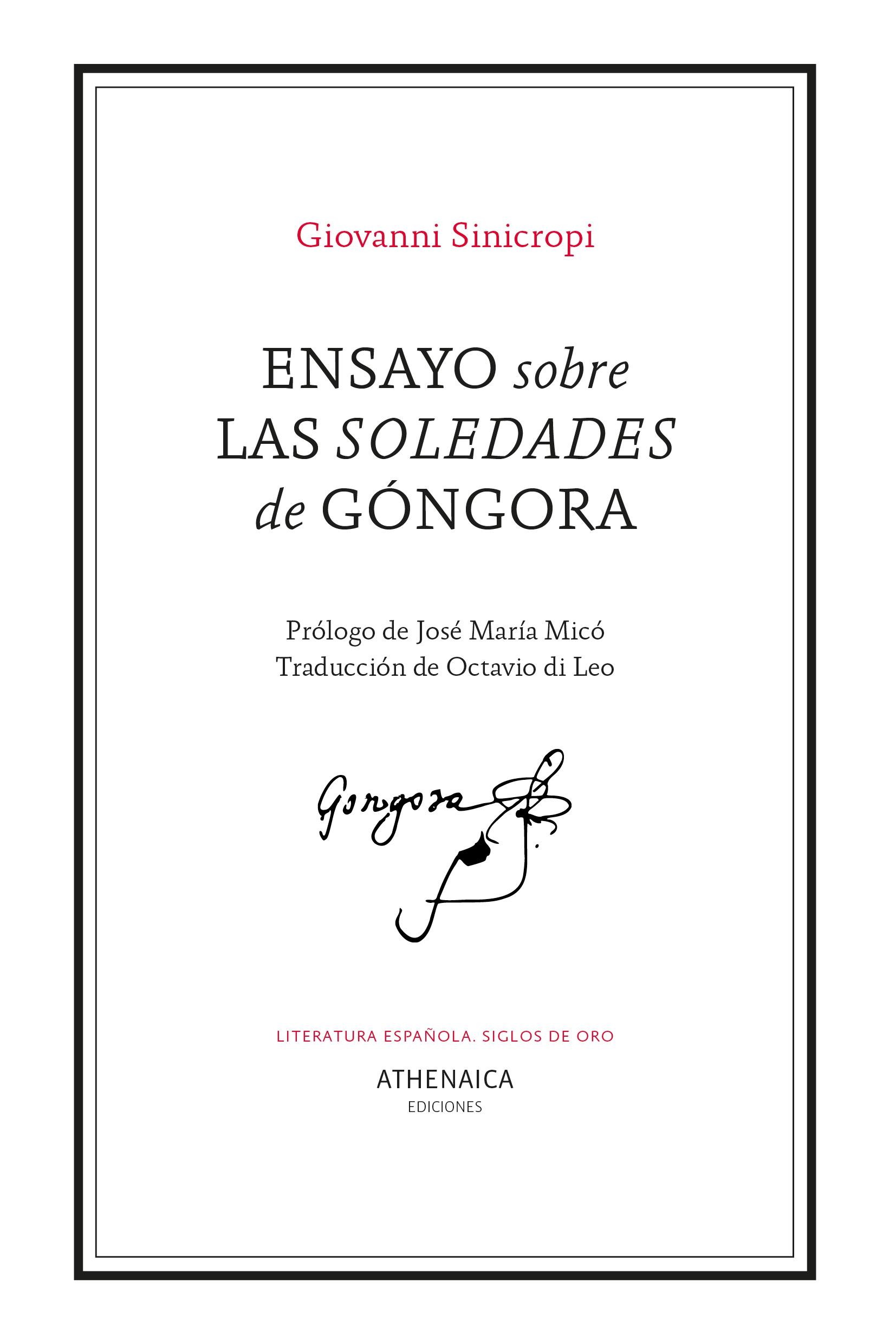 ENSAYO SOBRE LAS SOLEDADES DE GONGORA.  9788418239939